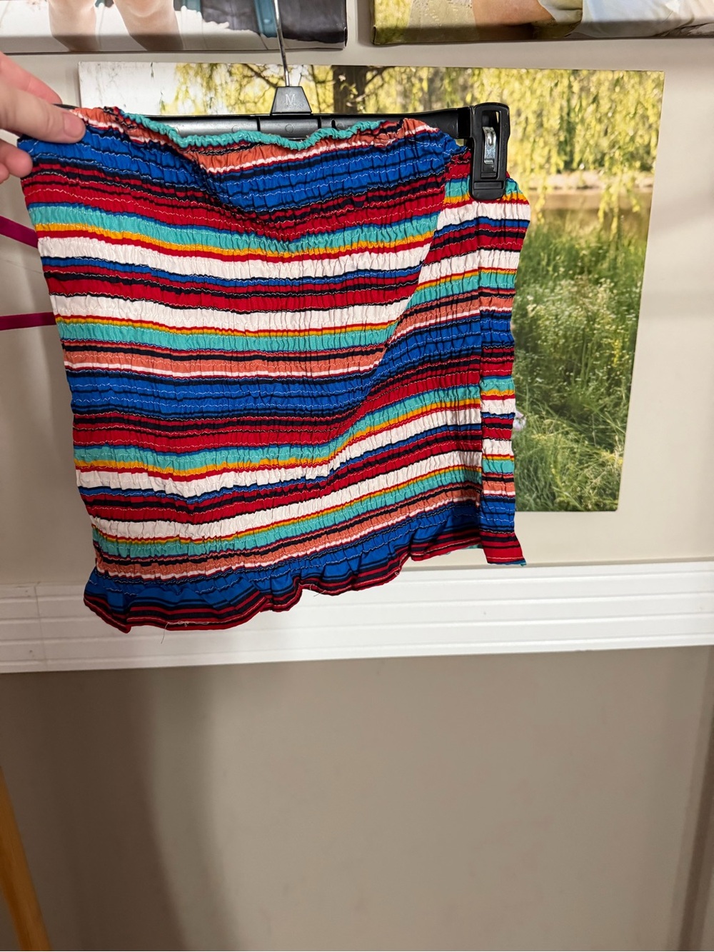 Women’s Multicolor Striped Smocked Tube Top